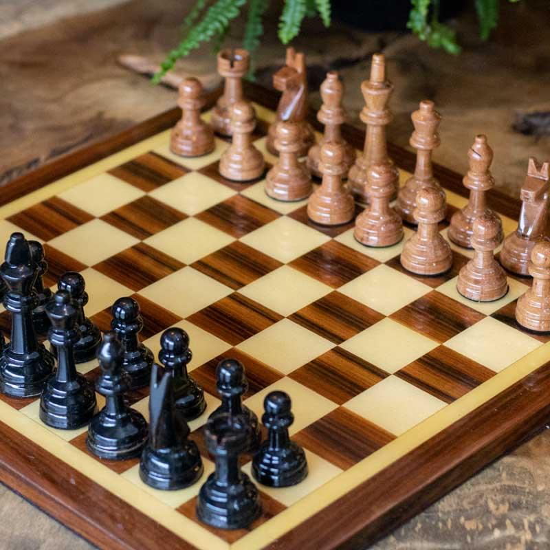 Jogo de xadrez artesanal conjunto de xadrez dobrável mesa de