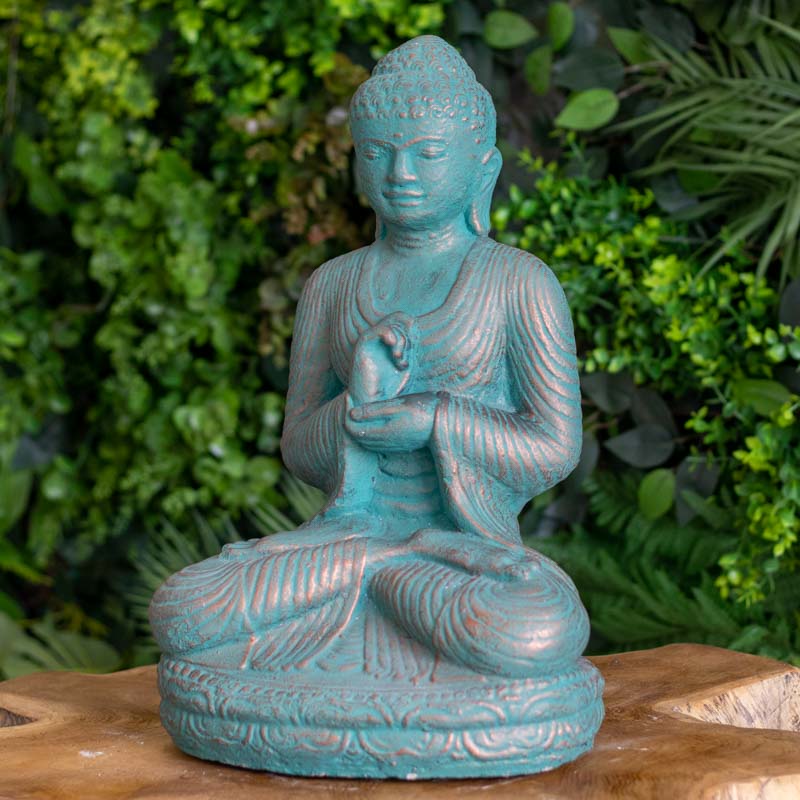 estatua escultura buda cimento artesanato zen budismo jardim casa decoracao design feng shui comprar loja artesintonia 