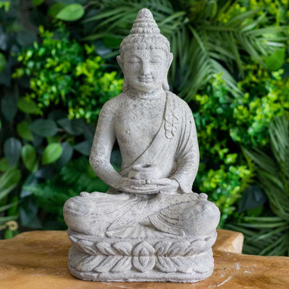 estatua escultura buda cimento artesanato zen budismo jardim casa decoracao design feng shui comprar loja artesintonia 