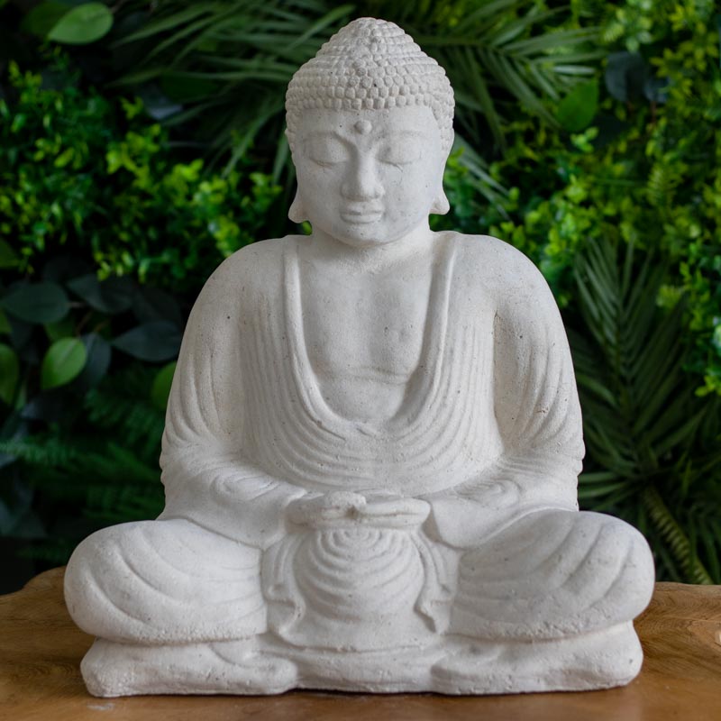 estatua escultura buda cimento artesanato zen budismo jardim casa decoracao design feng shui comprar loja artesintonia 