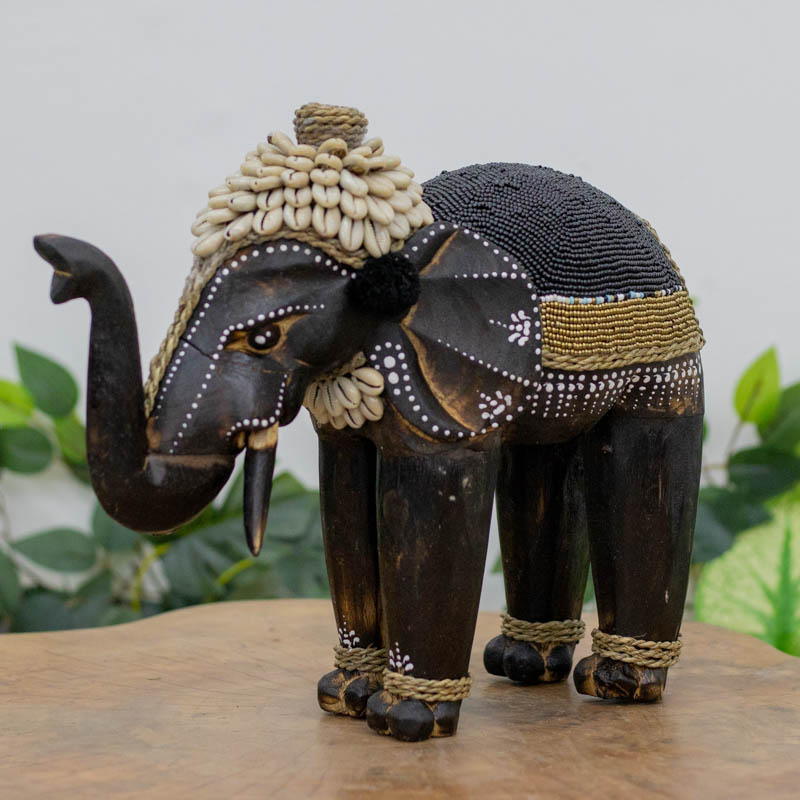 elefante madeira artesanato micangas buzios artesanato bali indonesia  simbolo abundancia prosperidade decoracao casa ambientes decor home comprar loja artesintonia 