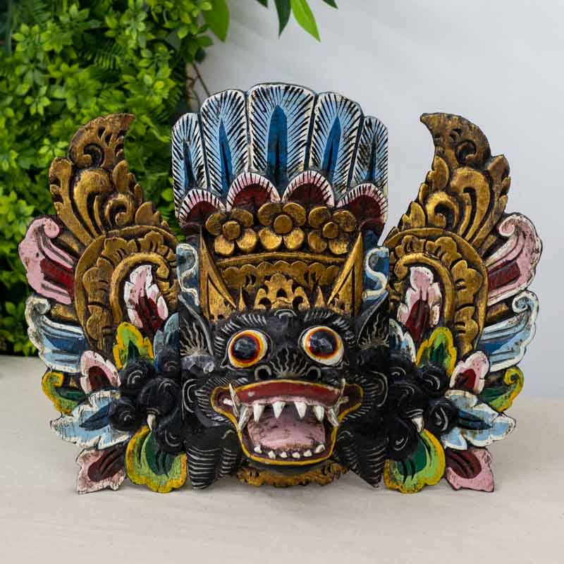 mascara decorativa madeira wood carved barong balinese rangda garuda decoracao decoration paredes wall madeira entalhada artesintonia