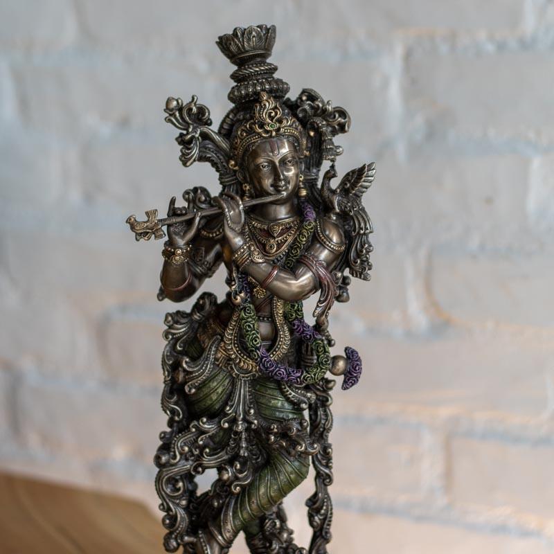 Estátua do Senhor Krishna do Deus Hindu - Ídolo indiano Krishna