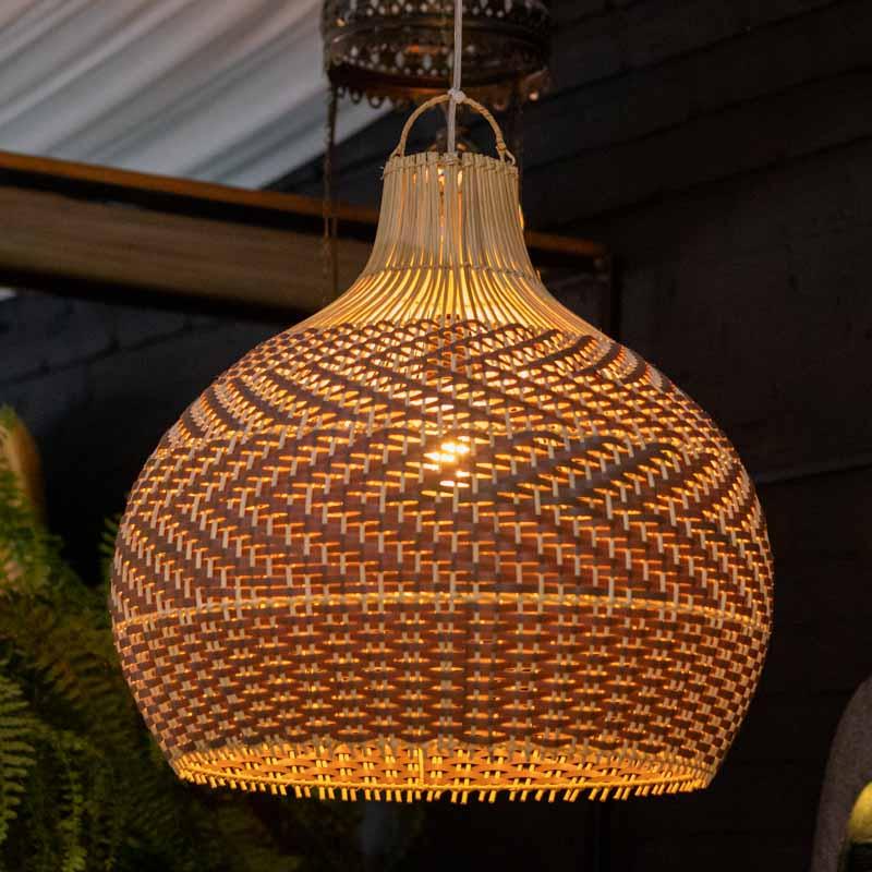 Luminária Pendente Bambu Fibra Natural 360