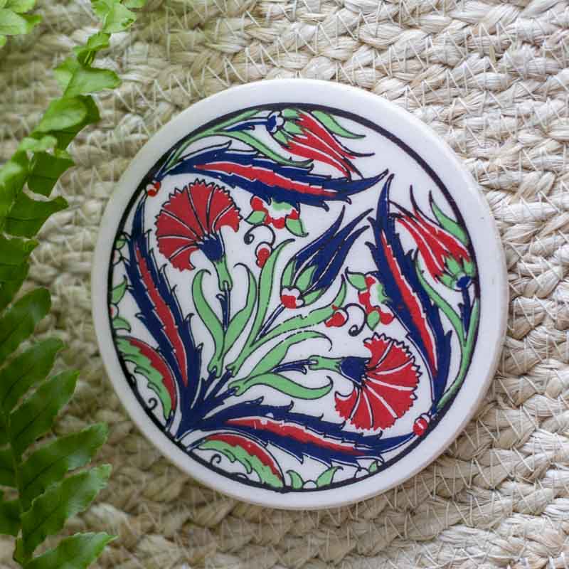 porta copos descanso decorativos turcos ceramica artesanal pinturas desenhos mosaico mesa cozinha drinks comprar loja artesintonia