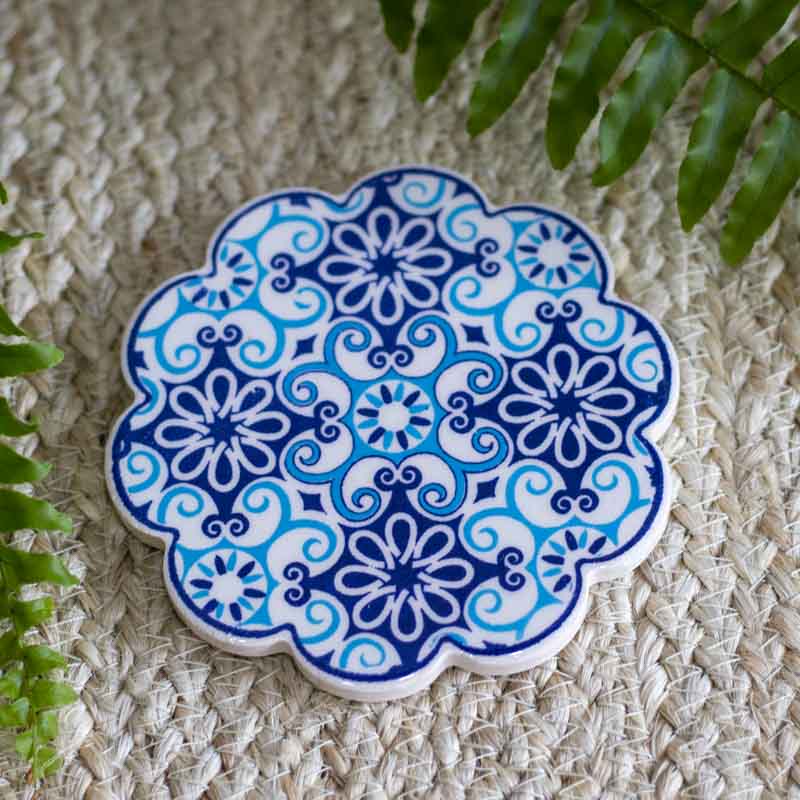 porta copos descanso decorativos turcos ceramica artesanal pinturas desenho mosaico mesa cozinha bebidas comprar loja artesintonia