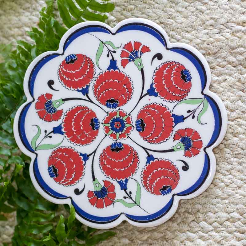 descanso panela decorativo turco ceramica artesanal pinturas desenho mosaico mesa cozinha comprar loja artesintonia