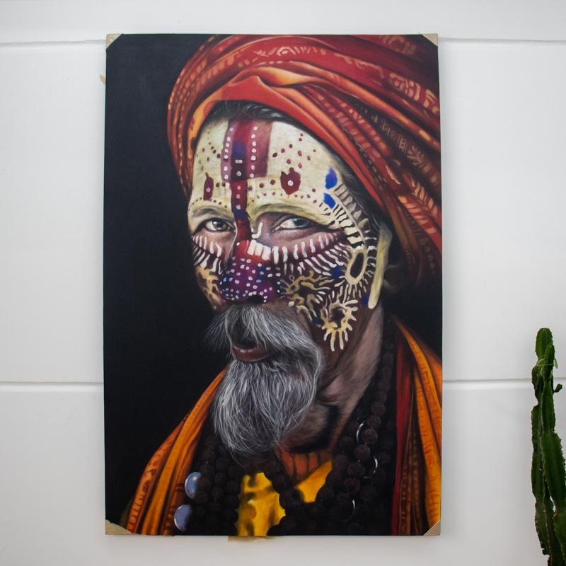 tela quadro pintura arte sadhu indiano ancestral cultura india decoracao casa parede comprar design interiores loja artesintonia 