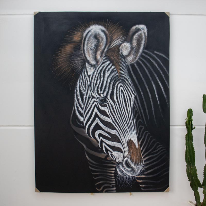 tela quadro pintura decoracao parede animal zebra preto branco design interiores detalhes realismo bali indonesia comprar loja artesintonia