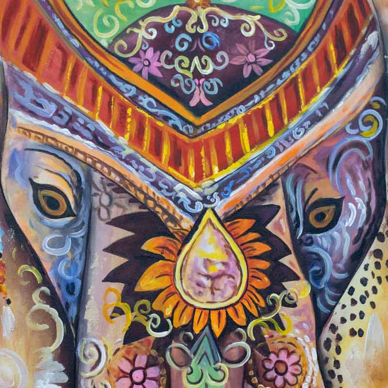 tela pintura quadro bali indonesia animal elefante prosperidade abundancia cores mandalas decoracao casa arte loja comprar