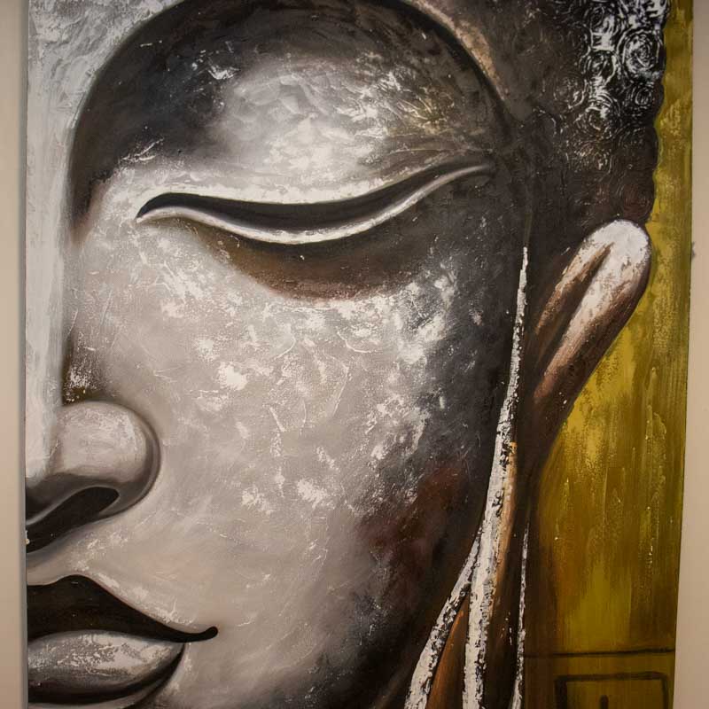 Pintura em Tela Balinesa Buda Face