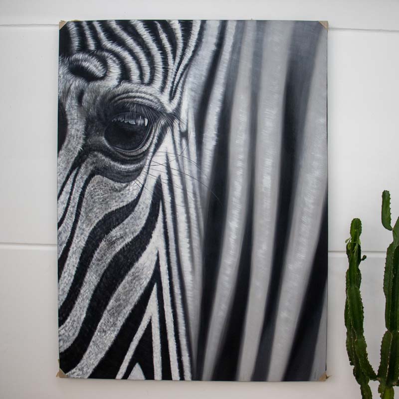 tela quadro pintura decoracao parede animal zebra preto branco design interiores detalhes realismo bali indonesia comprar loja artesintonia