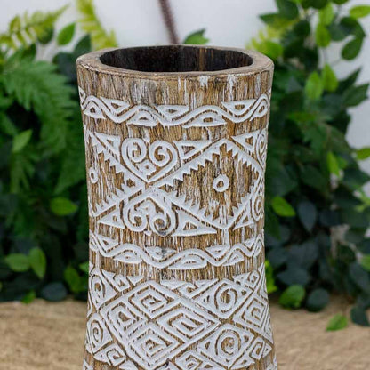 vasos madeira etnicos entalhado palmeira artesanato bali indonesia decoracao casa jardim design interiores comprar loja artesintonia