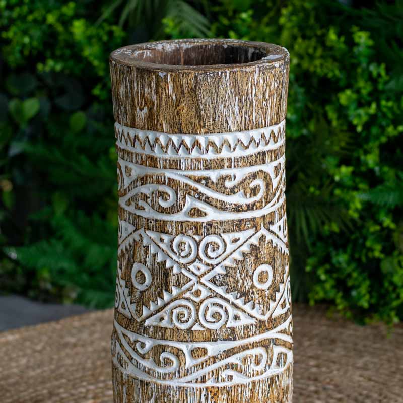 vasos madeira etnicos entalhado palmeira artesanato bali indonesia decoracao casa jardim design interiores comprar loja artesintonia