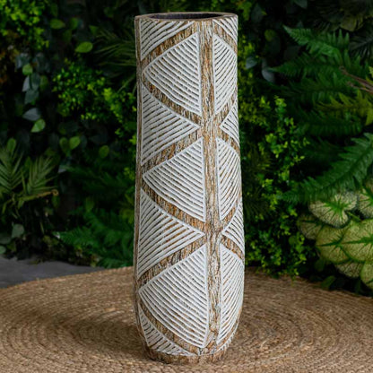 vasos madeira etnicos entalhado palmeira artesanato bali indonesia decoracao casa jardim design interiores comprar loja artesintonia