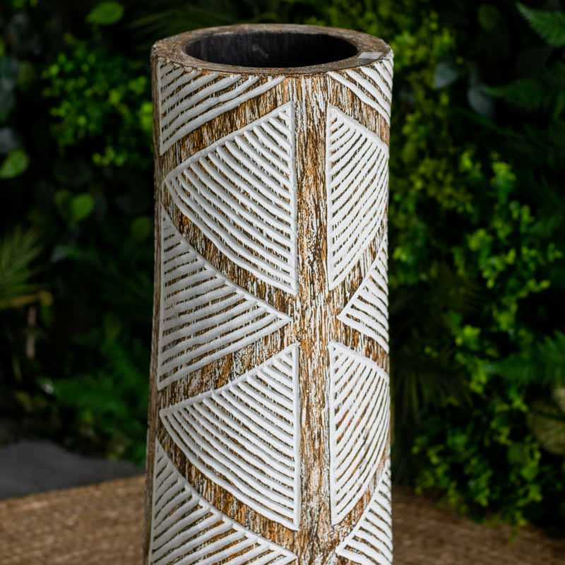 vasos madeira etnicos entalhado palmeira artesanato bali indonesia decoracao casa jardim design interiores comprar loja artesintonia