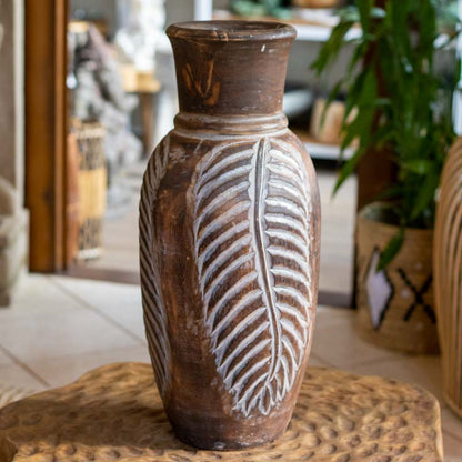 vaso madeira artesanal bali entalhado decoracao casa plantas design interiores estilo boho comprar loja artesintonia