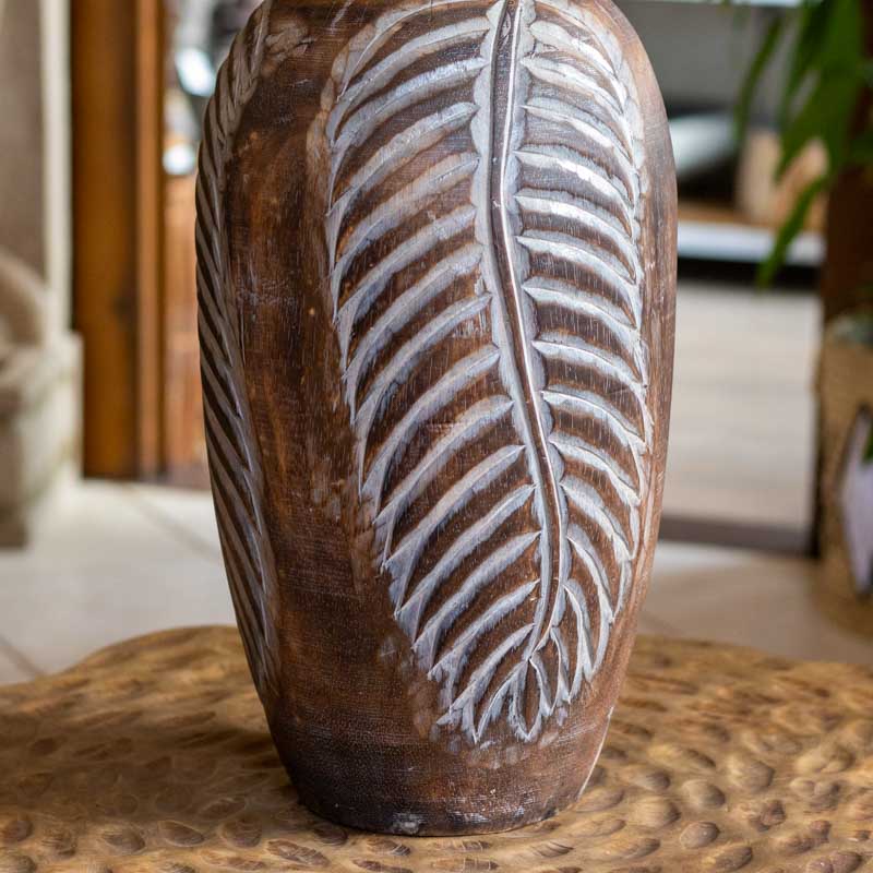 vaso madeira artesanal bali entalhado decoracao casa plantas design interiores estilo boho comprar loja artesintonia