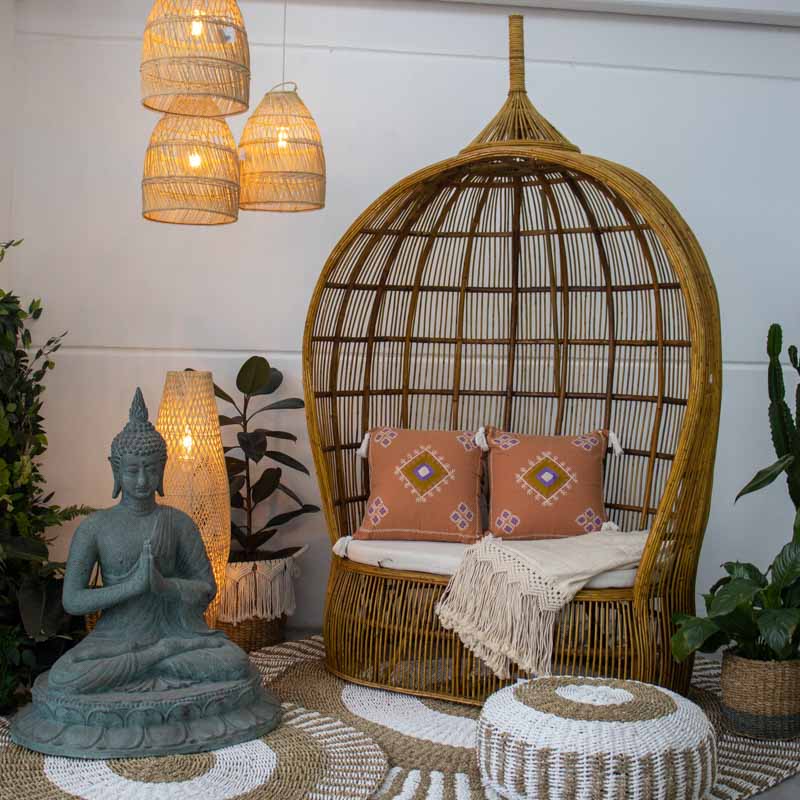 ninho rattan decorativo home decor artesanato bali arte indonesia moveis artesintonia