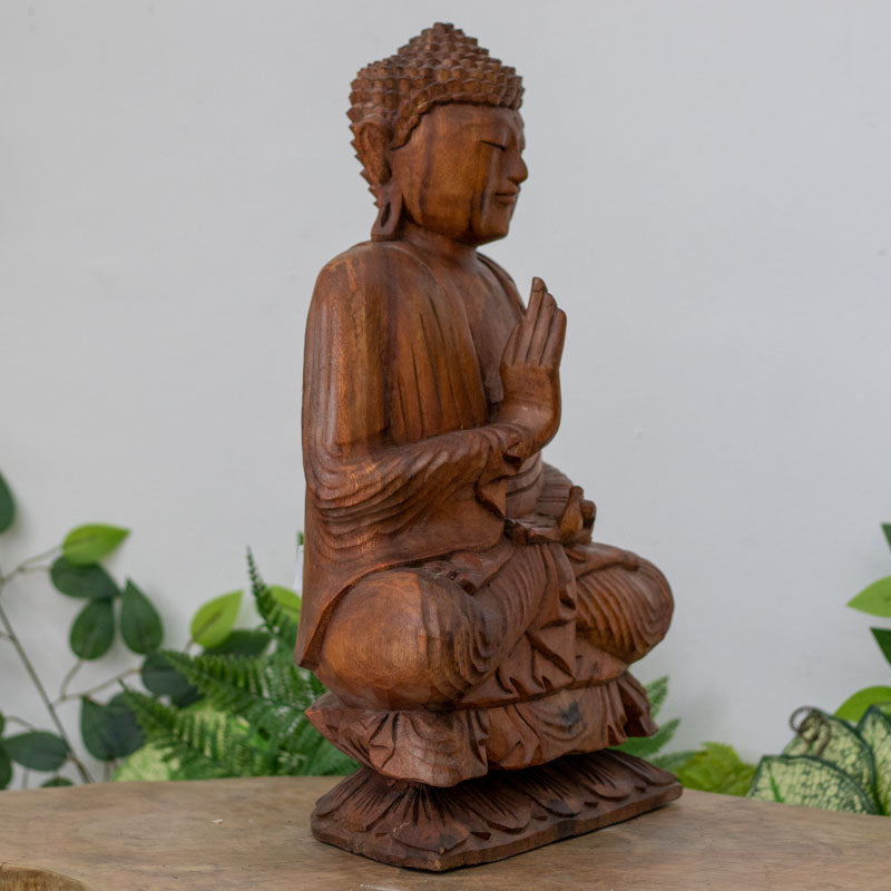 escultura buda madeira buddha decorativo home decor decoracao zen budista arte bali indonesia artesintonia 