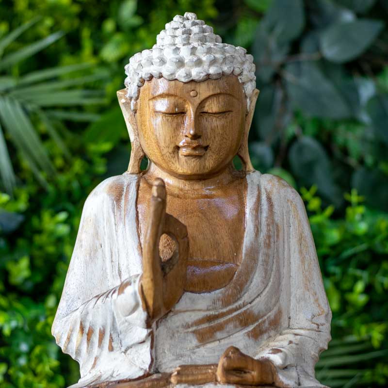 escultura estatua buddha buda decoracao artesintonia madeira indonesia bali patina