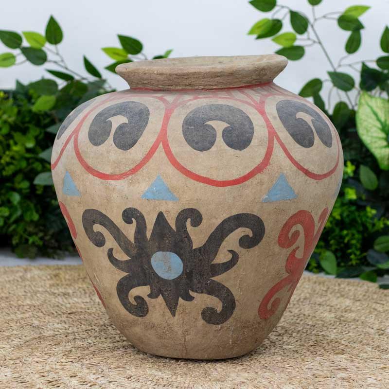 vaso ceramica bali indonesia artesanato etnico decoracao jadim home decor casa pintura natural design boho decor comprar rustico loja artesintonia 