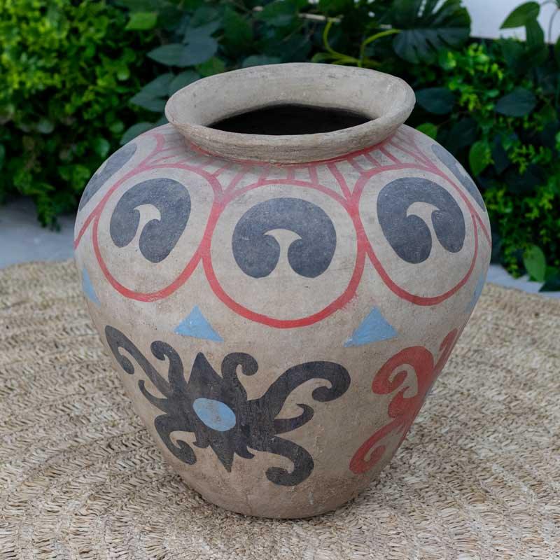 vaso ceramica bali indonesia artesanato etnico decoracao jadim home decor casa pintura natural design boho decor comprar rustico loja artesintonia 