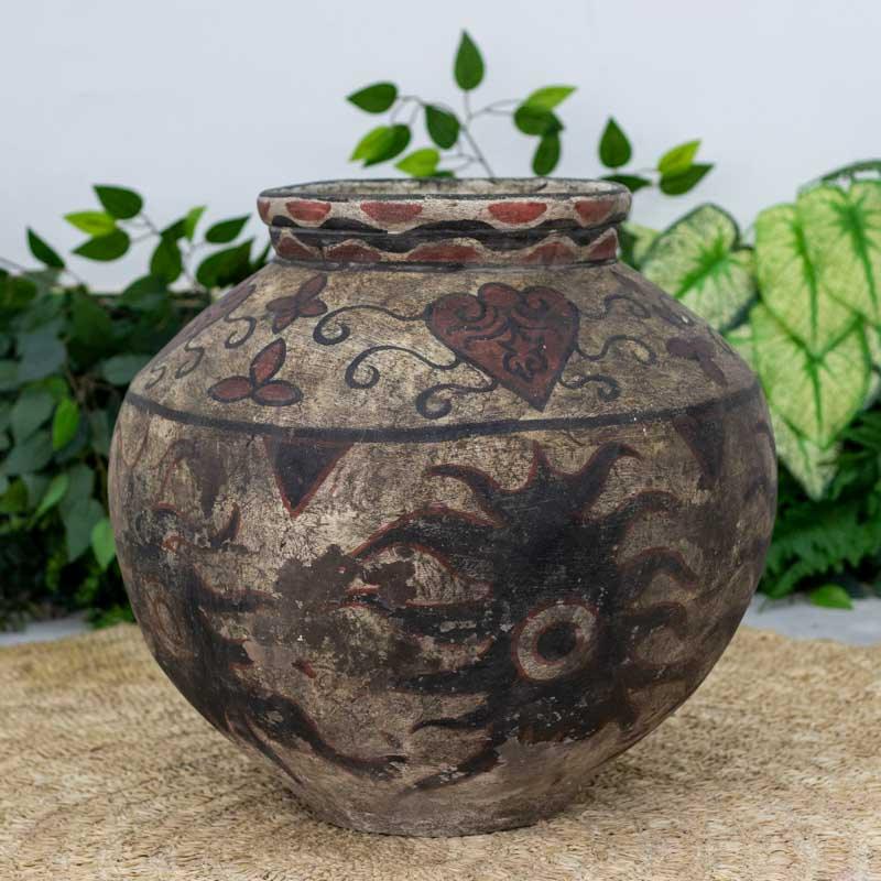 vaso ceramica bali indonesia artesanato etnico decoracao jadim home decor casa pintura natural design boho decor comprar rustico loja artesintonia 