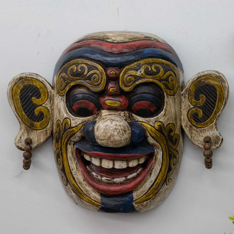 mascara madeira decorativa artesanal pintura alegria espiritualidade tradicao cultura bali indonesia home decor comprar loja artesintonia