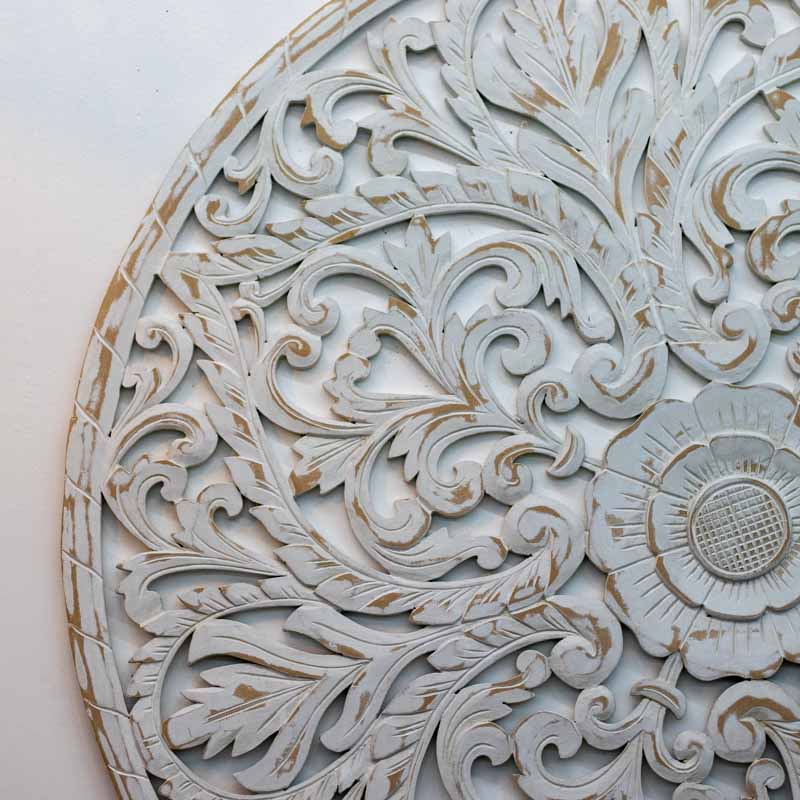 mandala floral artesanal entalhada mdf decoracao parede bali indonesia design interiores casa ambientes zen loja artesintonia