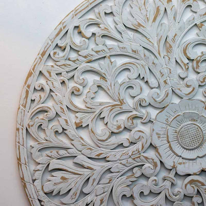 mandala floral artesanal entalhada mdf decoracao parede bali indonesia design interiores casa ambientes zen loja artesintonia