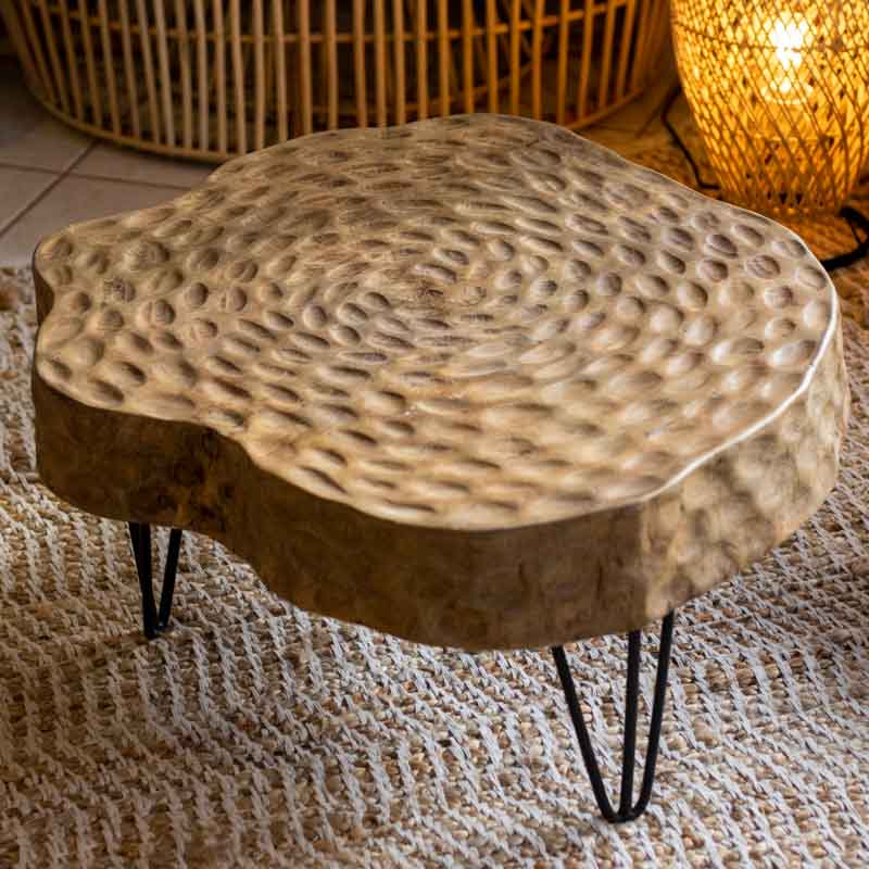 mesa centro madeira rustica tronco arvore teca resistente artesanato bali indonesia decoracao sala casa varanda design interiores comprar loja artesintonia 