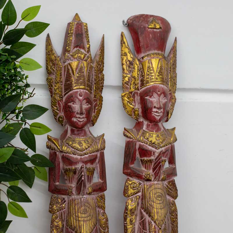 casal rama sita madeira bali decoracao paredes artesintonia handicraft hindu patina 100cm 1