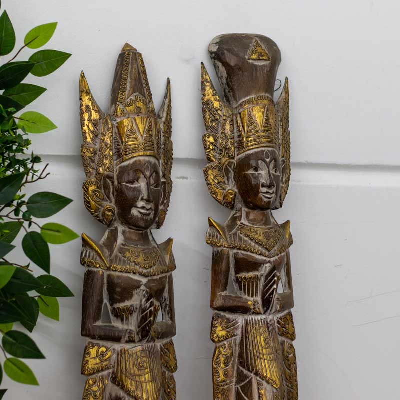 casal rama sita madeira bali decoracao paredes artesintonia handicraft hindu patina 100cm 1