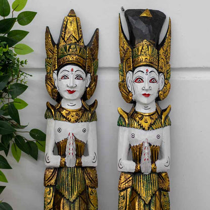 casal rama sita madeira bali decoracao paredes artesintonia handicraft hindu patina 100cm 1