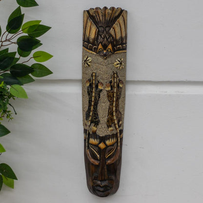 mascara carranca decorativa madeira areia jateada geckos lagarto bali indonesia areita jateada artesintonia 1