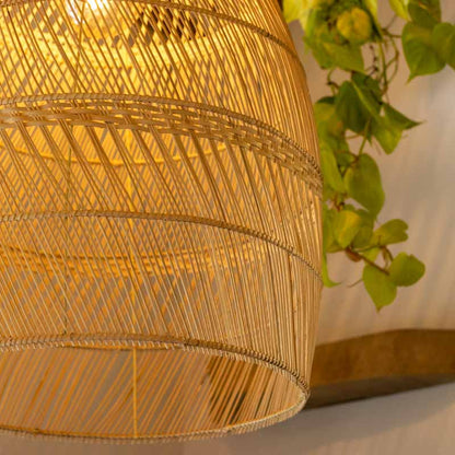 luminária teto rattan fibra natural decoração ferrugem boho elegância design bali indonésia artesanato trama loja artesintonia 01