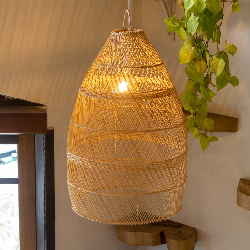 luminária teto rattan fibra natural decoração ferrugem boho elegância design bali indonésia artesanato trama loja artesintonia 01