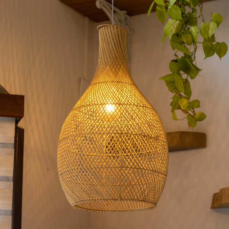 luminária teto rattan fibra natural decoração ferrugem boho elegância design bali indonésia artesanato trama loja artesintonia 01