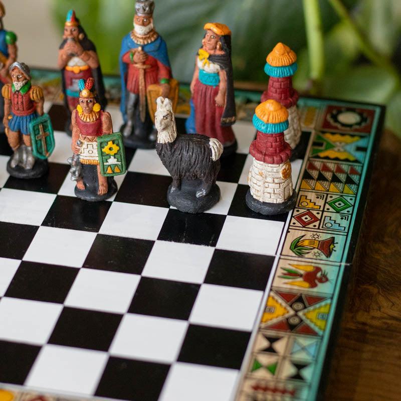 Peruvian Chess Games Wooden Chess Games Inca Chess Game 