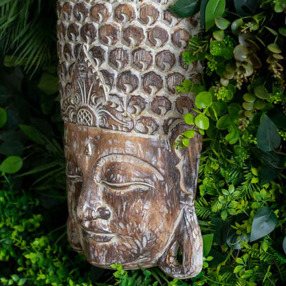 mascara parede buda budismo zen artesanato entalhado madeira bali indonesia decoracao casa ambientes serenidade espiritual meditacao comprar loja artesintonia