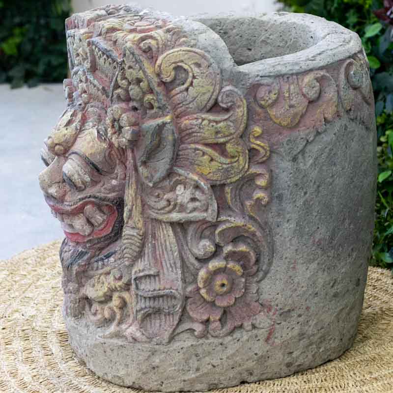 vaso sand stone barong artesanato bali indonesia decoracao casa jardim garden zen cultura simbolo espiritual protecao comprar loja artesintonia