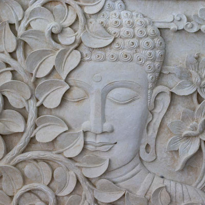 painel tela face buda lime stone jardim decoracao bali arte indonesia zen meditacao budismo design interiores feng shui artesanato comprar loja artesintonia