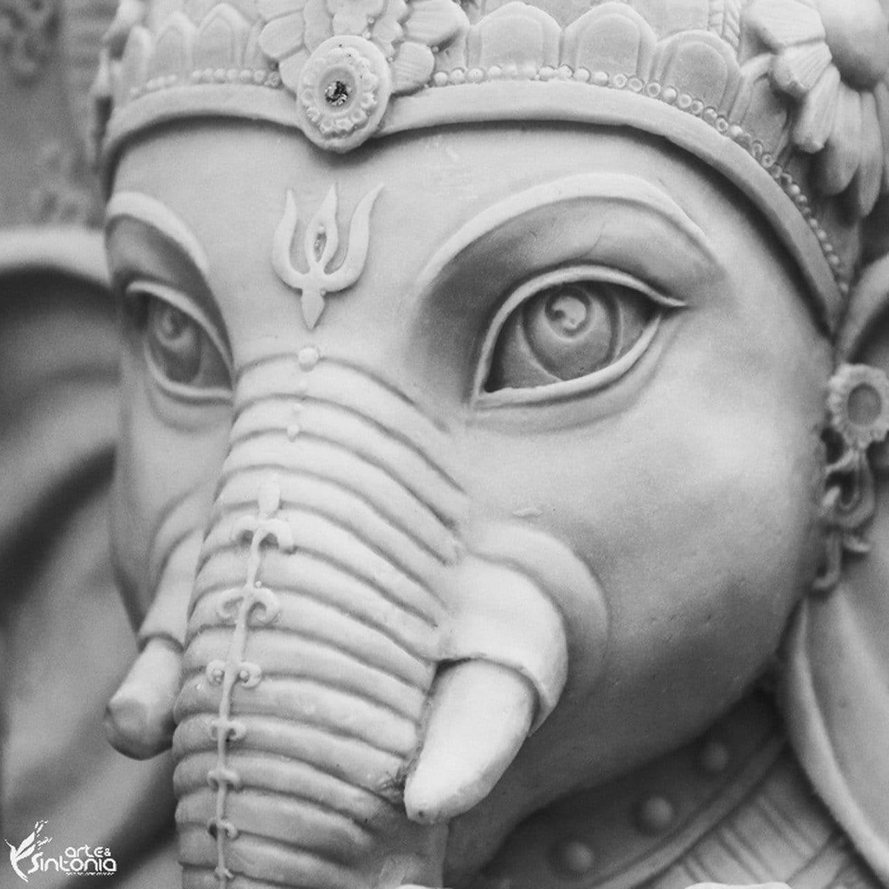 Ganesh Head Black And White