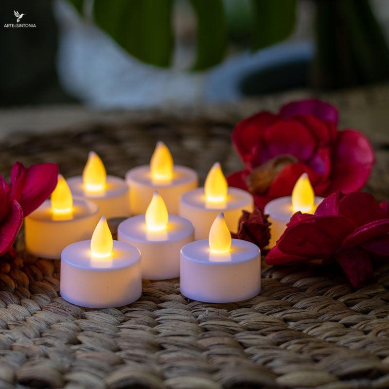 Uonlytech 24 velas pequeñas para día de San Valentín té de plata adornos de  noche LED mesa de boda sin llama para decoraciones lámparas velas para –  Yaxa Costa Rica